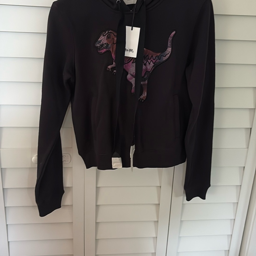 Coach Black Dinosaur Graphic Hoodie NWT - Picture 4 of 6